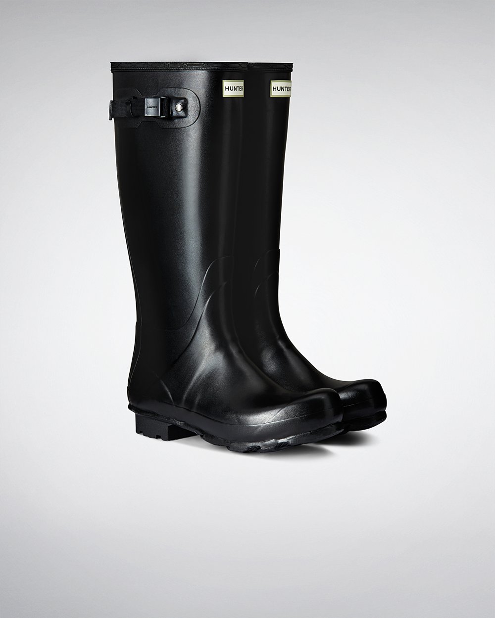 Mens Tall Rain Boots - Hunter Norris Field (21BQDZOTL) - Black